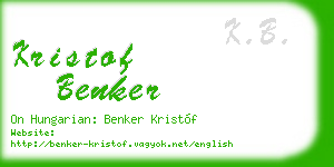 kristof benker business card